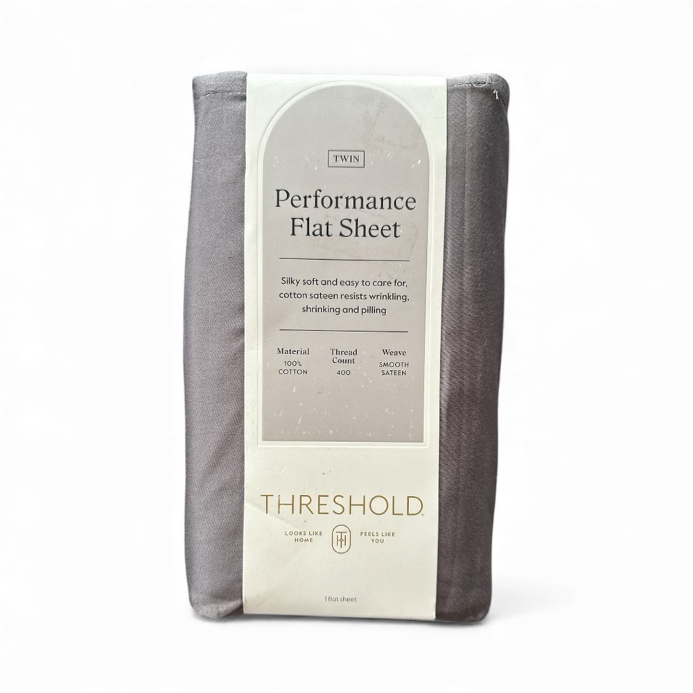 Threshold Gray Sateen Sheet XL Twin